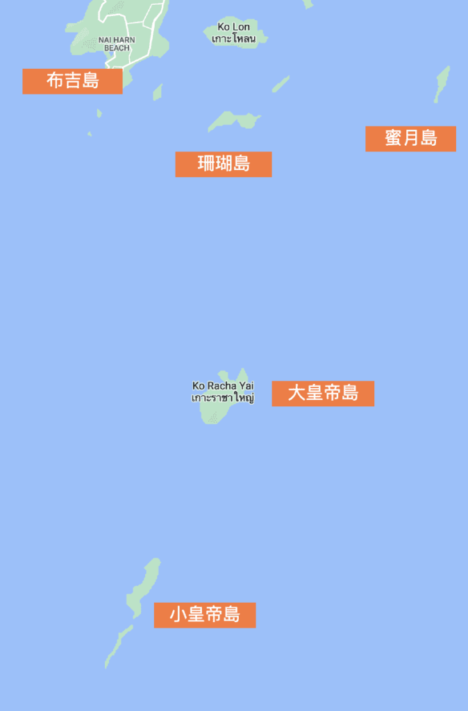 皇帝島及蜜月島及珊瑚島地圖
